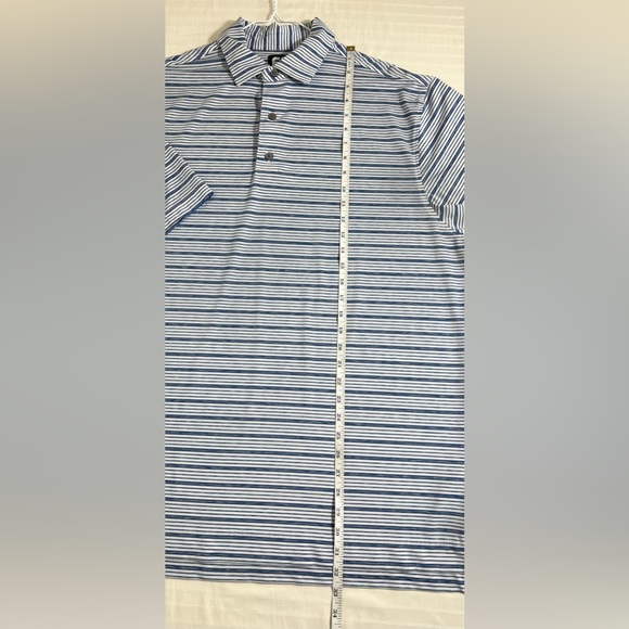 FootJoy Men’s Short Sleeve Golf Polo Shirt White Blue Black Stripes Size XL - Picture 10 of 11